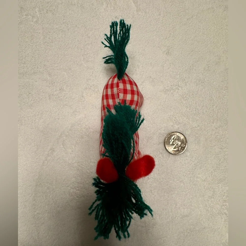 Vintage Christmas Pony Stuffed Animal Plaid Red, White And Green